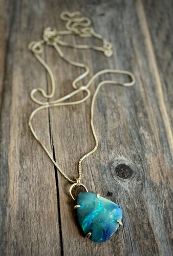 boulder opal pendant