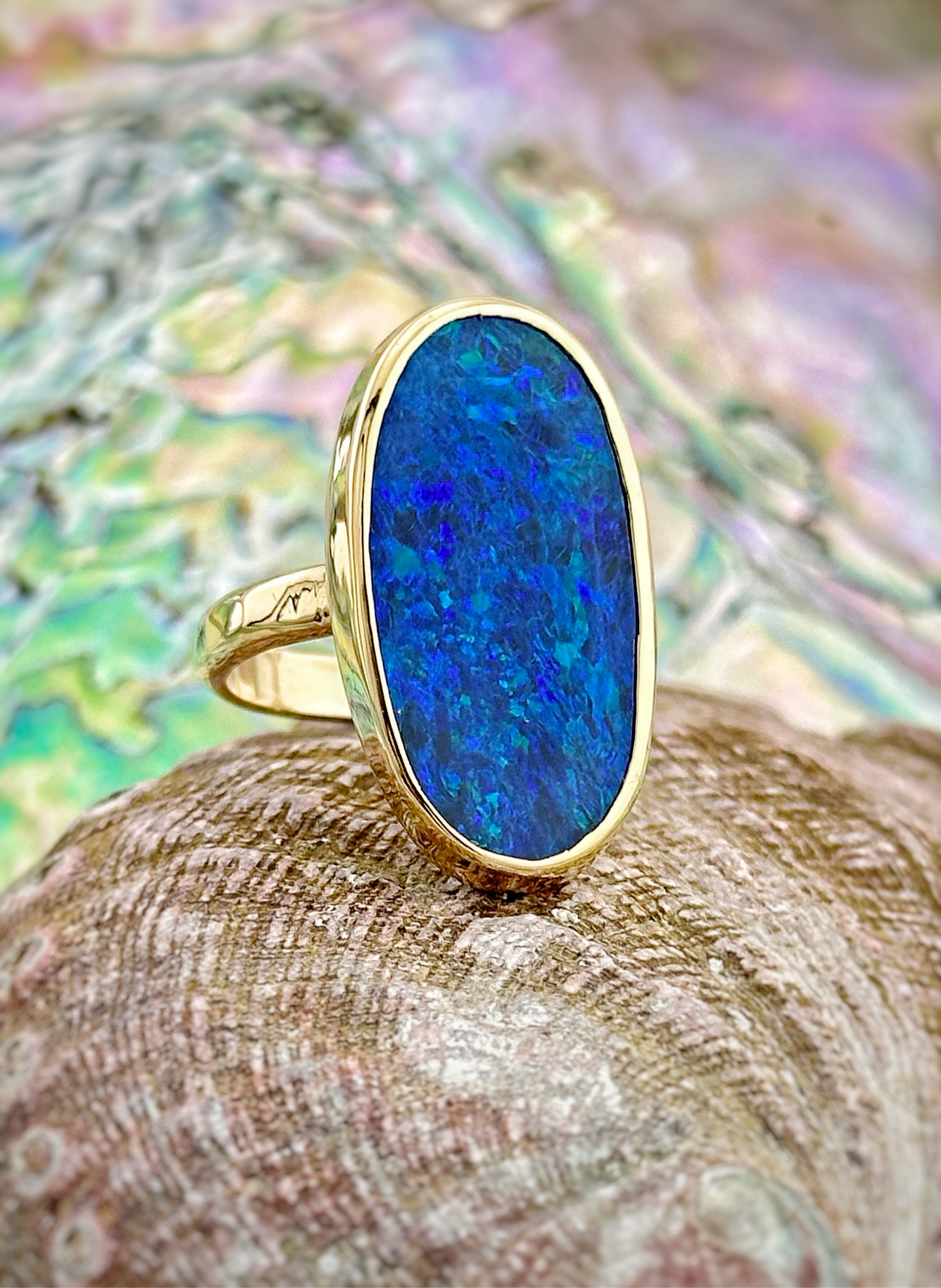 Australian opal ring