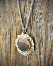 Dendritic Agate Halo Pendant