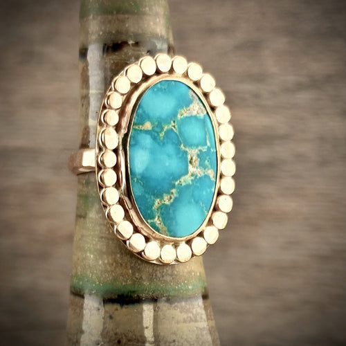 turquoise halo ring