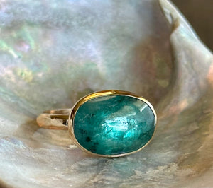 Emerald Kyanite Ring