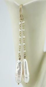 Stick Pearl Drop Earrings