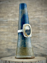 Dendritic Agate Halo Ring
