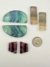 Carved fluorite pairs