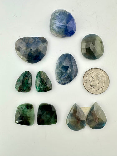 emerald and sapphire mixed lot