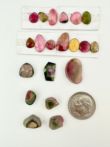 watermelon tourmaline mixed lot
