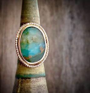 peruvian opal halo ring