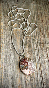 Rosecut Lace Agate Pendant
