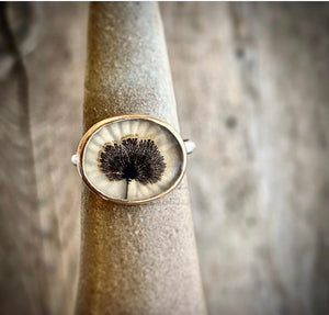 Dendritic Agate Halo Ring